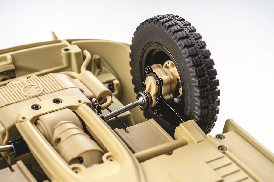 Portal axles can be found in the rear, just like on the real Type 82E.
