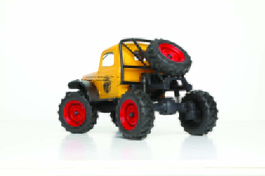 Power Wagon’s scale all-terrain tires are mounted on steelie-style wheels.