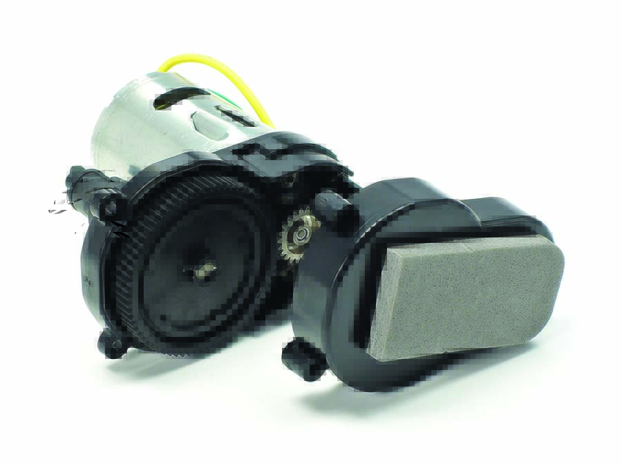 Unitized sections such as the motor mount and final gears allow for easy assembly and maintenance. 