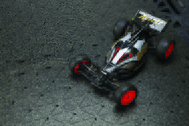 The buggy’s suspension was lowered to give it a more aggressive stance.